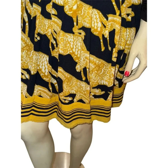 Anthropologie Maeve Women's M A-Line Midi Skirt Multicolor Animal Print size 4 - Picture 6 of 13